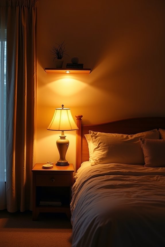 wall washers with shelf accents illuminate art