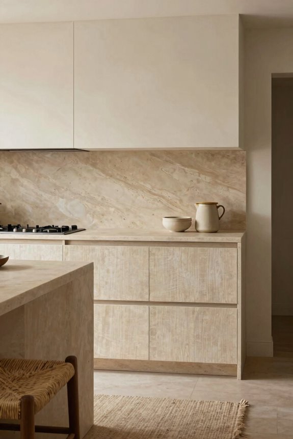 warm earth toned textured cabinetry