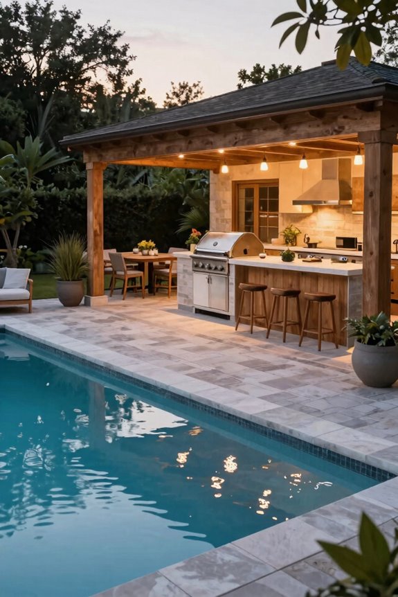 10 Pool Outdoor Kitchen Ideas to Transform Your Backyard 3 wraparound outdoor kitchen flow